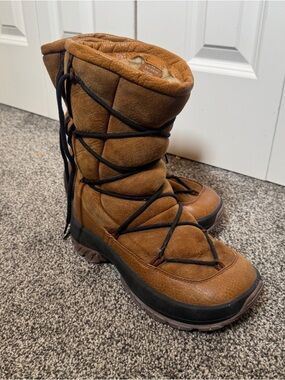 Ulu Crow Shearling Winter Boots Leather Suede Lace Up Womens 9 EU 40